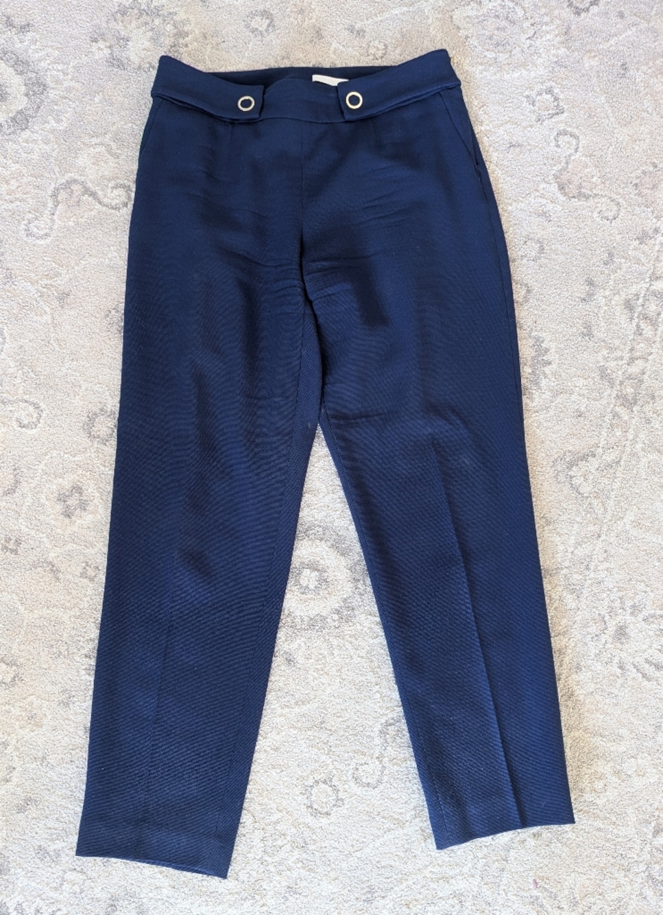 Hugo Boss Tibalena Wool Pants Size 6 Navy Tailored Straight Leg Dress Pants